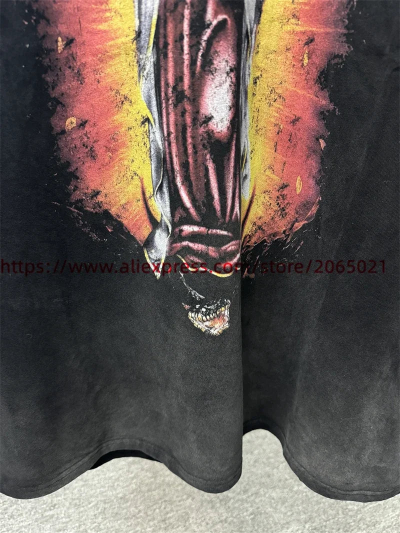 SAINT Vintage NIN Nine-inch Nail T-Shirts Best Quality Vintage Washed T Shirt Tee Tops