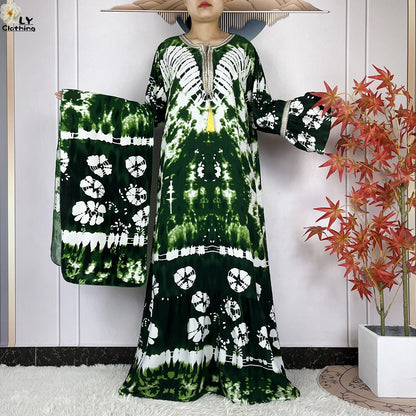 New Women Party Dress Dubai Muslim Summer Cotton Long Sleeve Collect Waist Boubou Maxi Islam Women Elegant Dress African Abaya