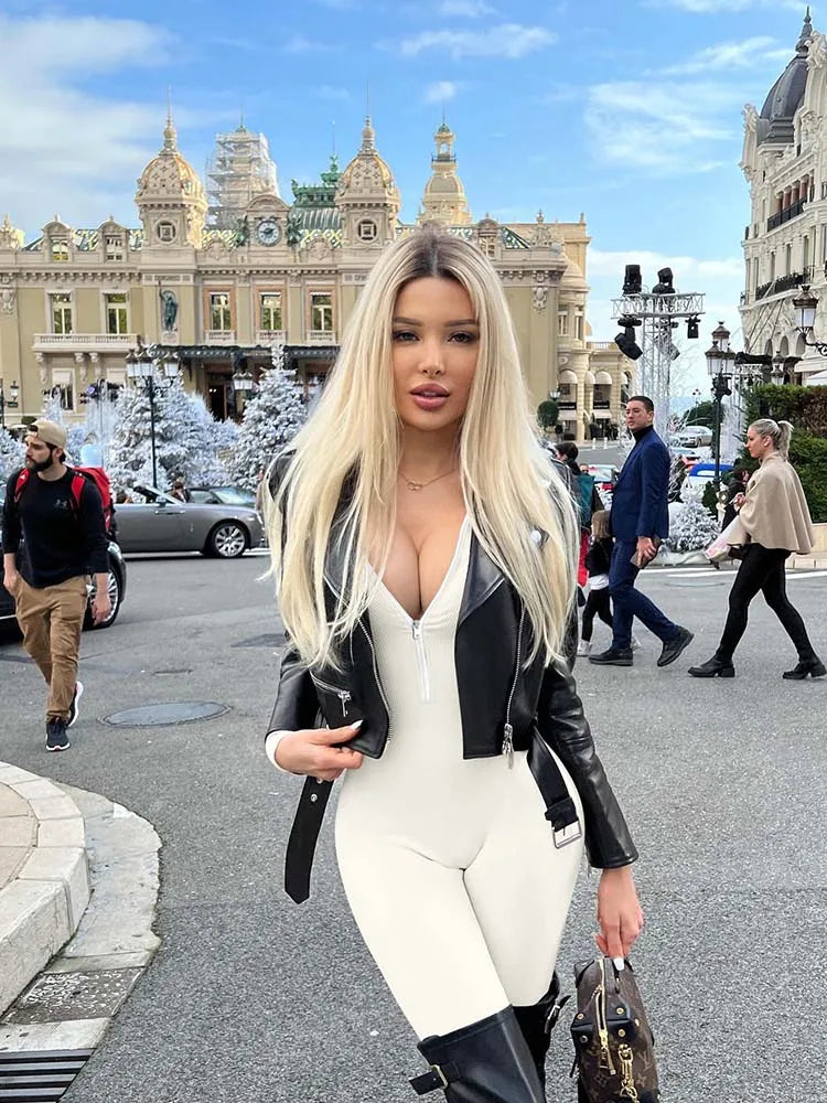 2025 New Long Sleeve Panty Wrapped Hip Lifting Casual Fitness Jumpsuits.