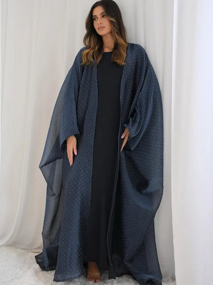 Women Arabic Eid Muslim Dubai Abaya Luxury hot diamonds Hijab Dress Kimono Cardigan Kaftan Robe Femme Islam Clothing Kebaya.