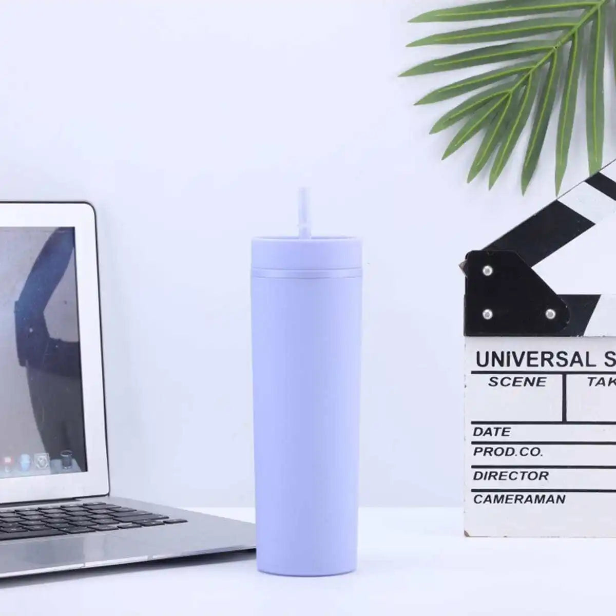 1PC- Tumbler Straws Cup With Lids Drinkware Fruit Juice Bottle Double Wall Plastic Cups Gift for Festival Party.