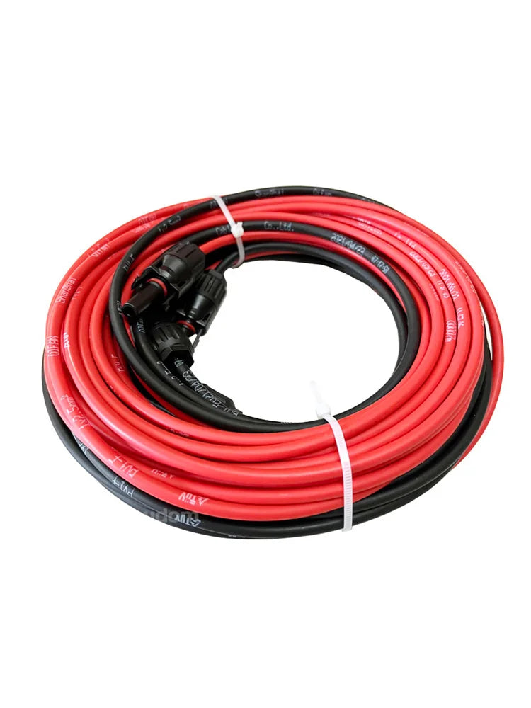 Solar Panel Cable Extension Copper Wire 4mm² 6mm² 2.5mm² 1.5mm² 12 10 14 16AWG 1 Pair PV Solar Cable Connectors Set Solar Wire.