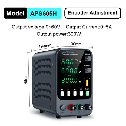 Wanptek 30V 5A 10A Switching Power Supply with 3 Groups Memory Storage Laboratory Work Regulated Power Supply Preset Current
