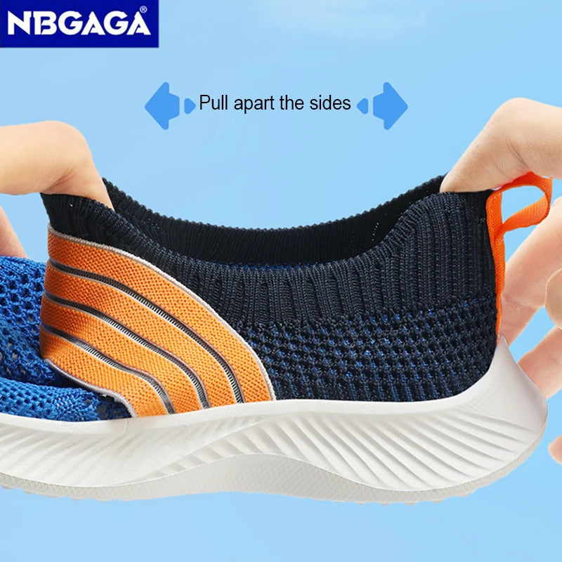 Kids' Breathable Mesh Slip-On Sports Shoes Lightweight Comfort Sneakers for Boys & Girls School Walking Size 28-39.
