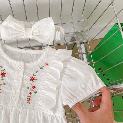 MILANCEL Sommer Baby Kleidung Kleinkind Girs Ein Stück Stickerei Body.