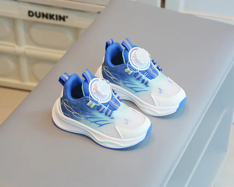 Tenis Child Shoe Casual Sneaker for Boy Kid Shoe for Girl Rotating Buttons Running Shoe for Girl Soft Sole Mesh Braeathable Shoe.