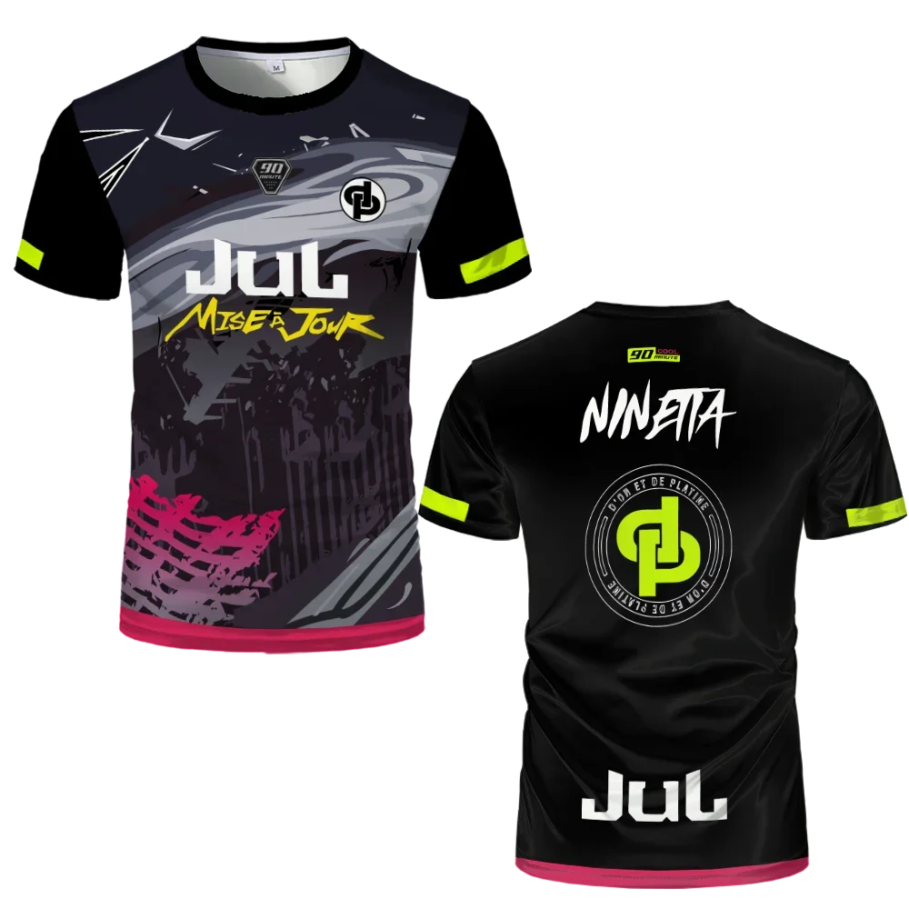 90 Minutes Series MM9 JUL Football Shirt Men's Summer Outdoor Sports Quick-drying Jersey Oversized Fitness Training T-shirt.