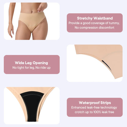 Seamless Women's Leakproof Period Panties Breathable Reusable Washable Tampon-free Menstrual Underwear period Sanitary Pants.