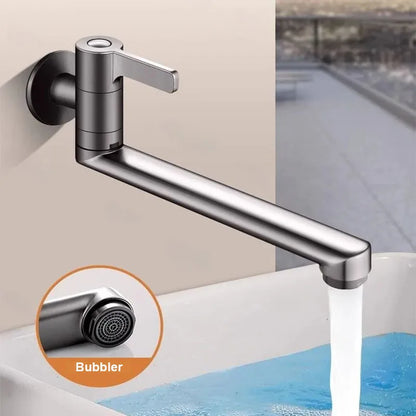 Wall-mounted Faucet Mop Pool Tap Single Hole Faucet Brass 360º Free Spin Single Cold Faucet Kitchen Sink Faucet