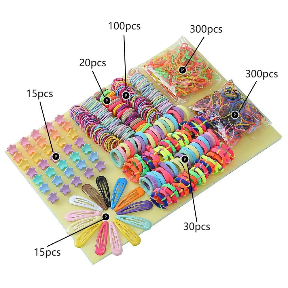 780/830/875/1170pcs Children's Jewelry Hairpin Princess Hairline Baby Hair Band Girl Side Clip Hair Accessories Combination Set.