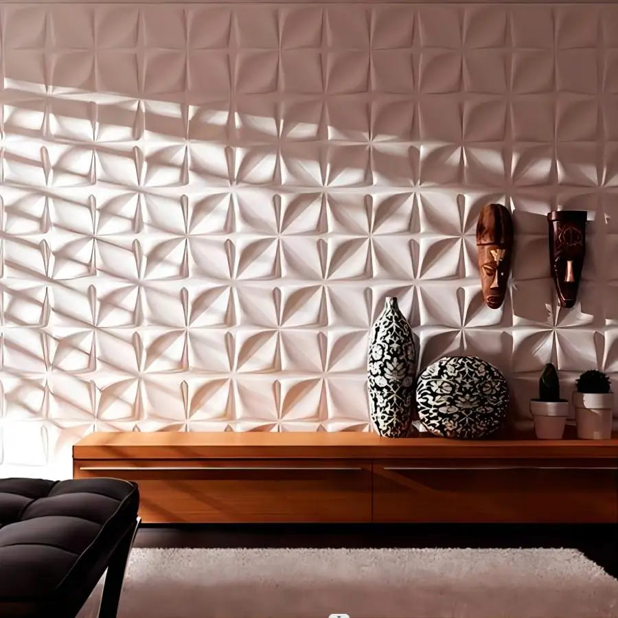 12/20/30pcs 3D pvc wall panels for indoor wall decoration, for living room hall bedroom hotel office,including tape