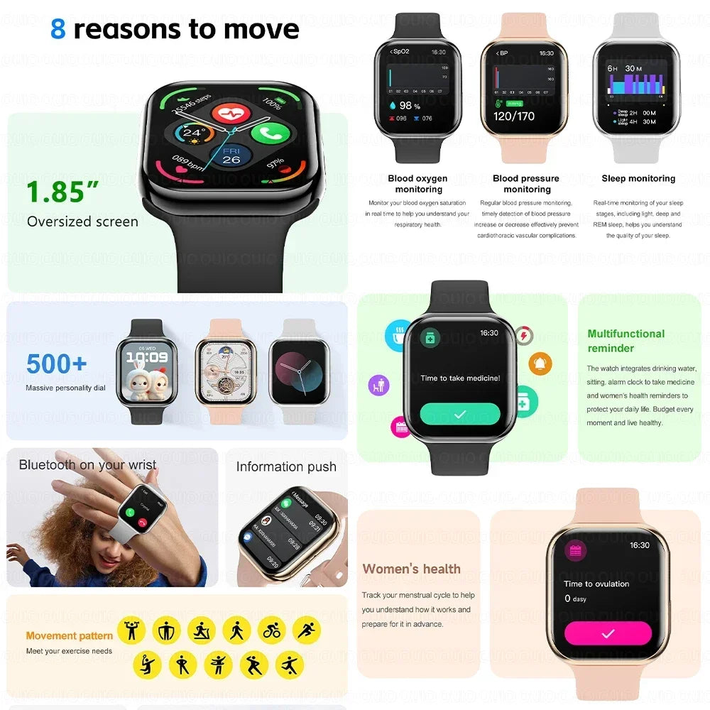 2025 New Original For Apple Watch Series 10 Women SmartWatch GPS Track Bluetooth Call NFC IP68 Waterproof Compass Men SmartWatch.