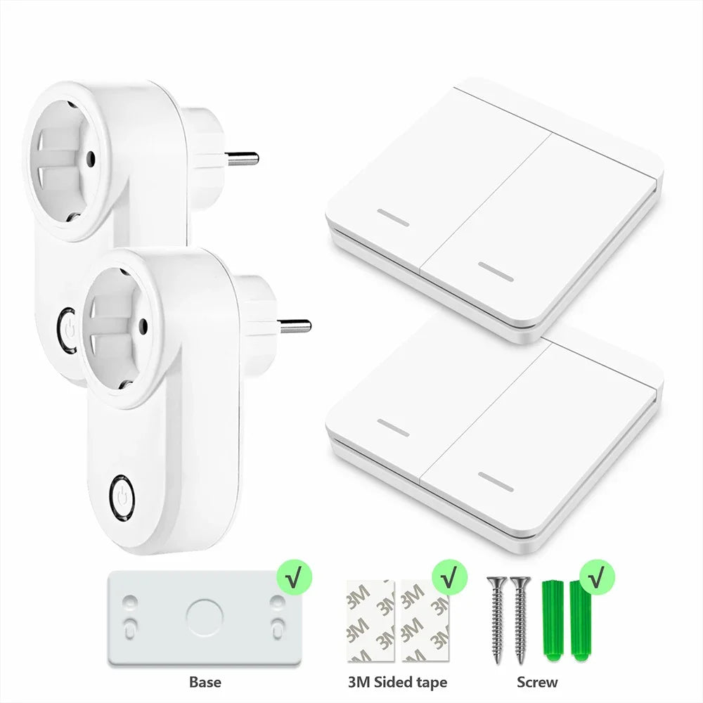 433 Mhz Drahtlose Steckdose Fernbedienung AUF OFF Smart Plug EU FR Mit Wand Schalter Steckdose 15A 220 V für Home Appliance Licht Fan