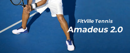 FitVille Professionelle Tennisschuhe für Herren, Soprt-Schuhe, Trainings-Sneaker, rutschfest, schweißabsorbierend, geschwollene Füße, Fußgewölbeunterstützung.