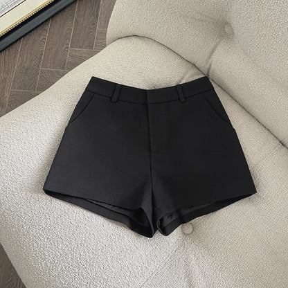 Elegant Solid A-Line Wide Leg Shorts Fashion Women 2025 New Summer High Waist Korean Pants Casual Office Lady Commute Outfits.