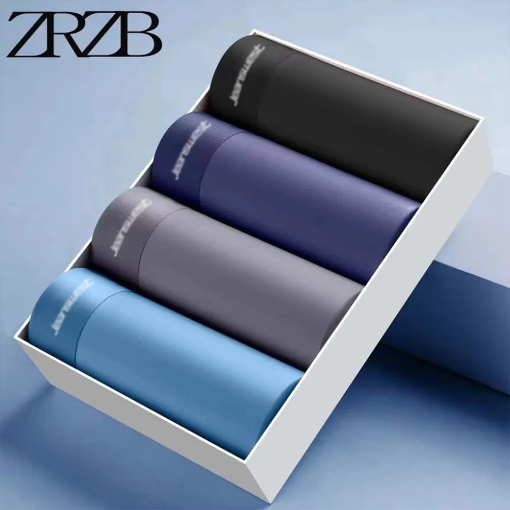 4 Stück Herren Boxershorts Unterwäsche Boxer Mann cool atmungsaktiv sexy Höschen Eis Seide Mode 4 Farben mischen xl 3xl 4xl 5xl