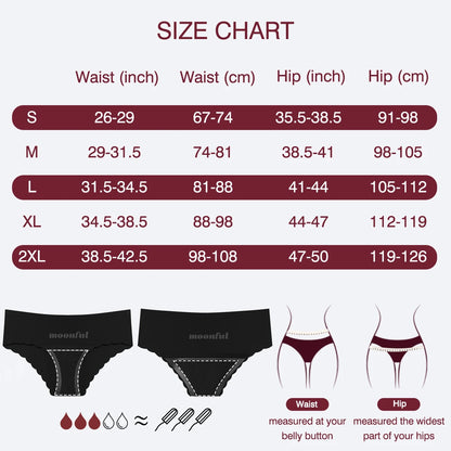 Seamless Period Underwear Menstrual Cycle Absorbent Underwear for Women Heavy Flow Leak Proof Menstrual Panties for Menstruation.