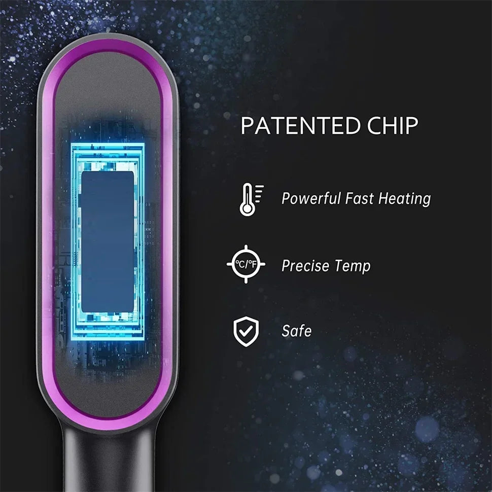 Thermostatic hair straightener Comb 5 temperature settings Straightening brush Quick heat professional hair straightening brush