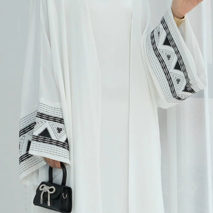 Dubai Open Abaya Embroidery Long Cardigan Women Muslim Dress Kimono Jalabiya Ramadan Kebaya Caftan Marocain Femme Robe Abayas.