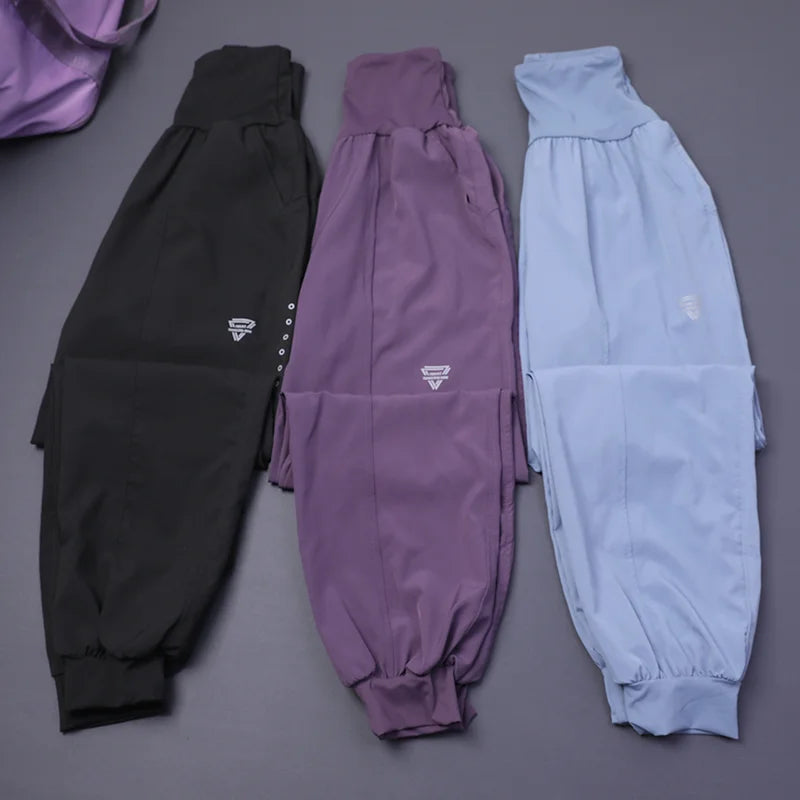 Damen-Fitness-Yogahose mit hoher Taille und Tasche, lockere Bündchen, Knöchel, Workout, Laufen, Training, Sport, Jogginghose, schnell trocknende Haremshose.