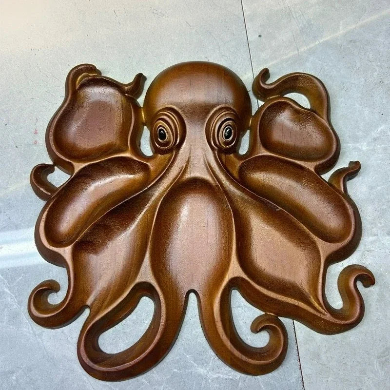 Octopus Wooden Party Food Tray Platter Partition Tray Decoration Octopus Holiday Party Food Tray Kitchen Accessories 2025 New.