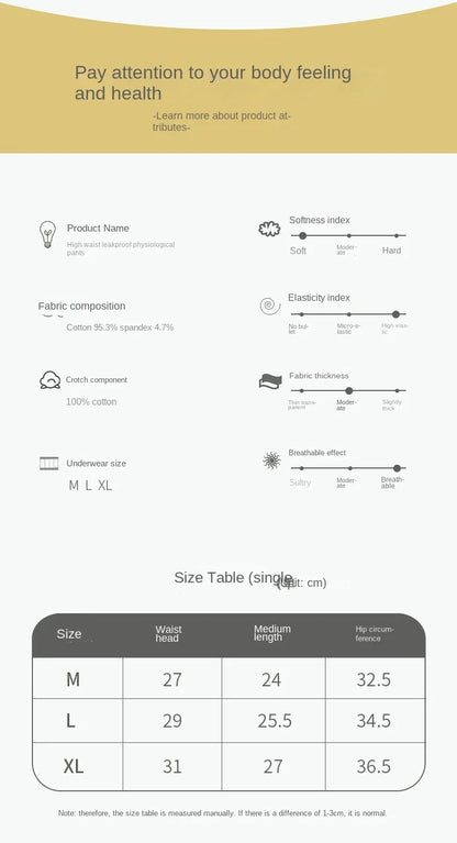 3PCS Cotton Menstrual Panties Leak Proof Breathable Cartoon cat Panties Woman Women Girls Physiological Pants Women's Intimates.