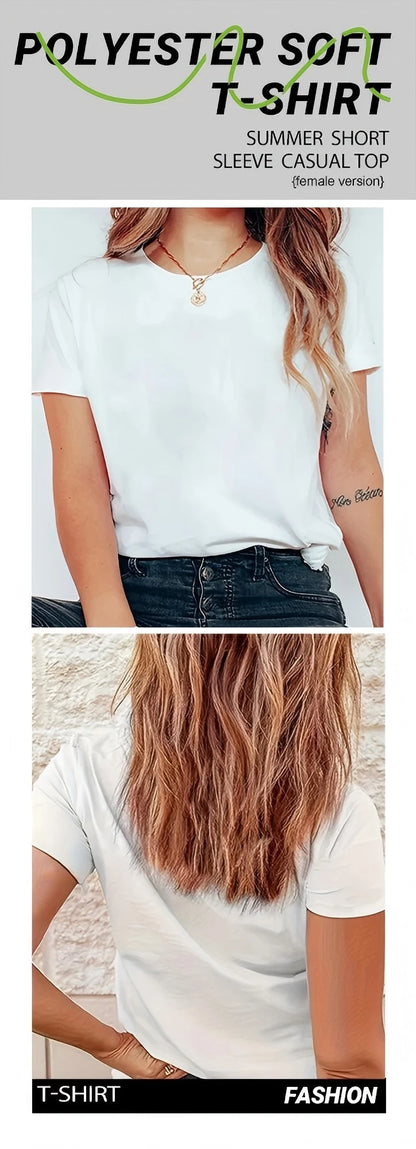 Solid Color Women T Shirts Comfortable Summer Tee Shirt All-Match Multicolor Streetwear Loose Hip Hop Short Sleeve For Female.