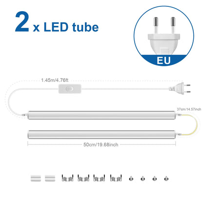 15W T5 LED Tube Light 110V 220V 50CM High Quality Integrated Wall Lamp for Home Kitchen Cabinet Warehouse Garage,No/EU/US Plug.