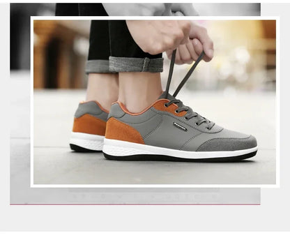 YRZL Men Shoes Spring Autumn Waterproof Walking Sneakers Leisure Male Leather Sports Shoes Non-Slip Footwear Tennis for Men.