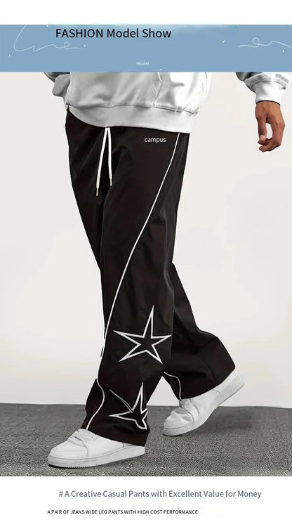 Paratrooper pants sports men's ice silk spring and summer straight work pants lace-up loose pants outdoor pants casual pants.