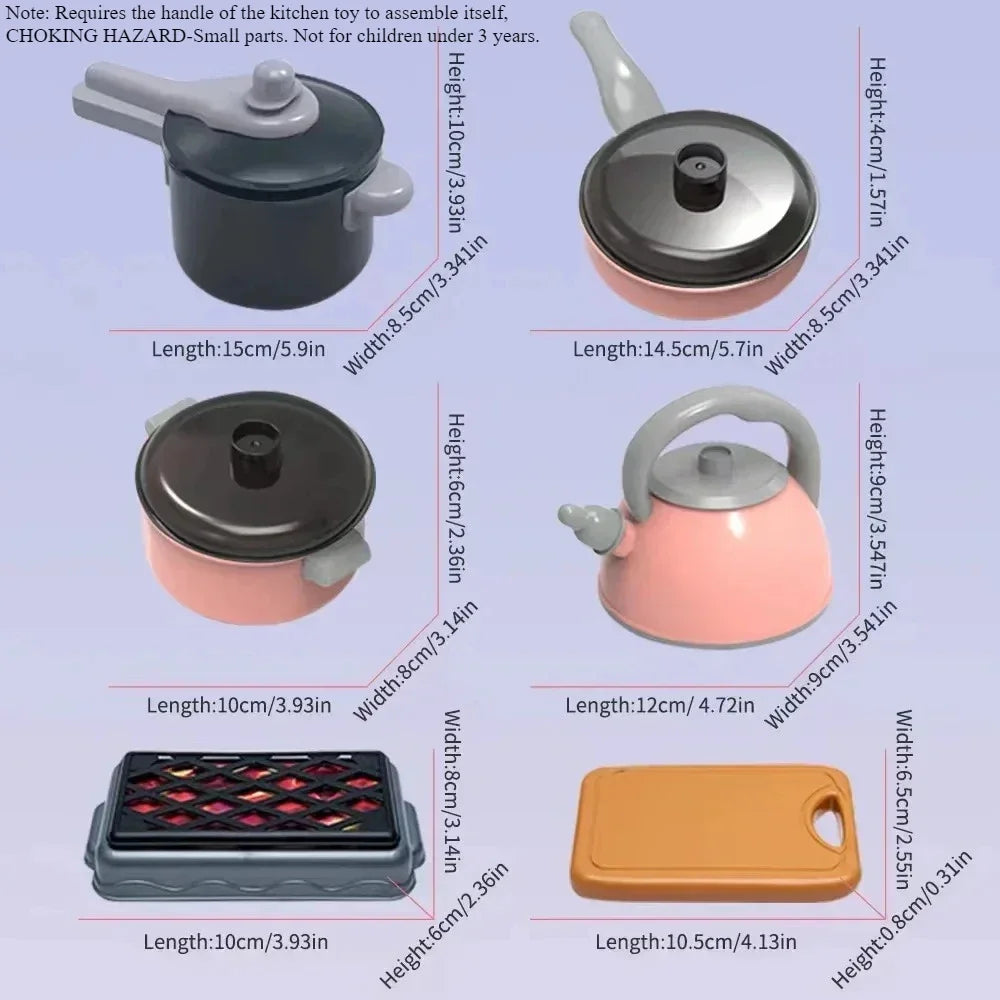 Kids Kitchen Toys Set 92/86/69/59PCS Play Kitchen Accessories Kit with Play Pots Pretend Food Cooking Toy Toddler Girls Boy Gift.