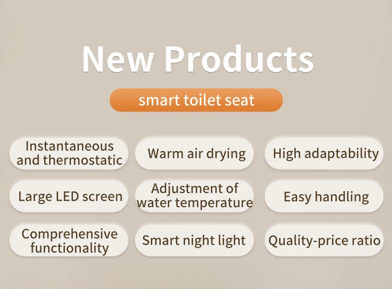 Intelligenter elektronischer Toilettensitzbezug – kabellose Fernbedienung, 3-in-1-Warmsystem, wassersparend – beheizt, trocken, waschen für modernes Badezimmer