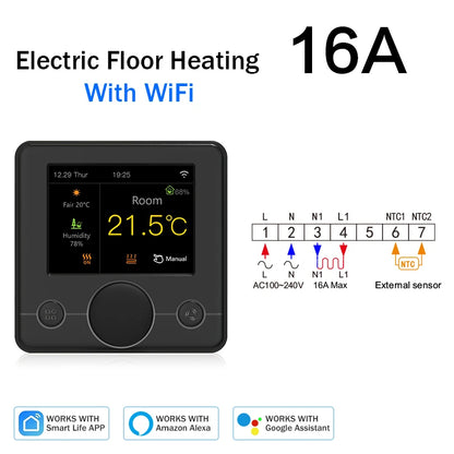 Tuya Wifi Heating Thermostat Smart Thermostat Gas Boiler  Floor Heating Termostato Digital Temperature Controller Smart Life Ale