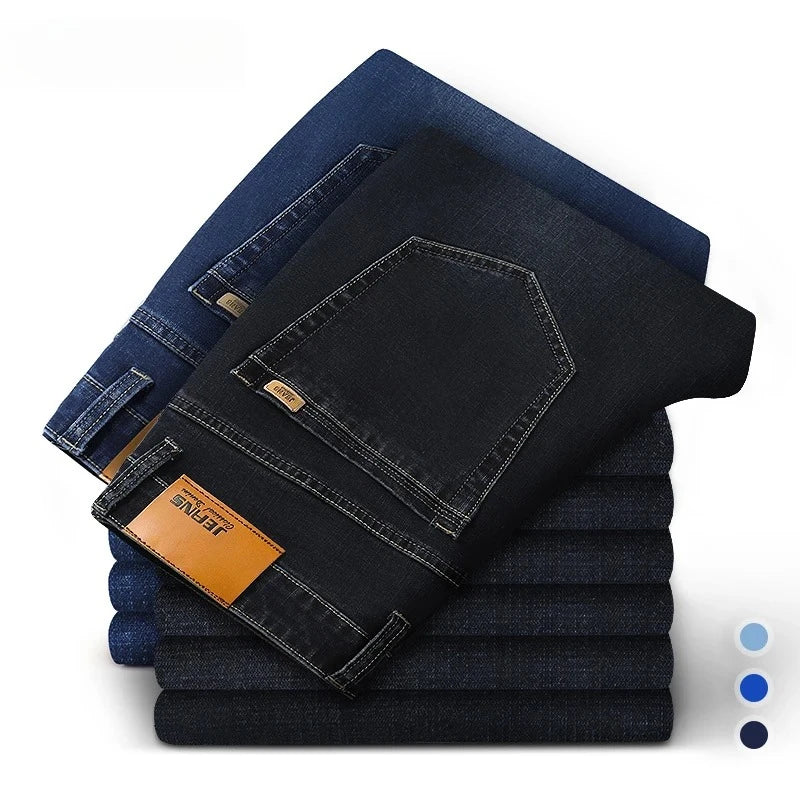Baumwolle Herren Jeans Denim Hosen Marke Klassische Kleidung Overalls Gerade Hosen für Männer Schwarz Oversize Große Größe 35 40 42 44 46.