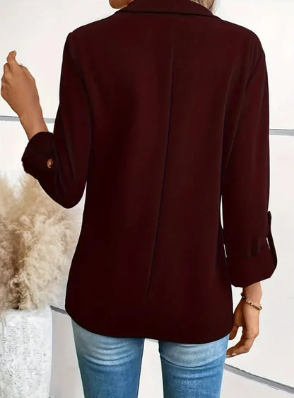 Frauen S-2XL Größe Pendler Neue Stil Langarm Mantel Mode Strickjacke Kleinen Anzug Elegante Einfarbig Casual frauen Anzug tops.