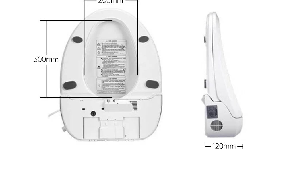 Intelligenter, länglicher Toilettensitzbezug – beheizt, wassersparend, automatische Reinigungsdüse, langsam schließend, trocken, LED-Licht für modernes Badezimmer