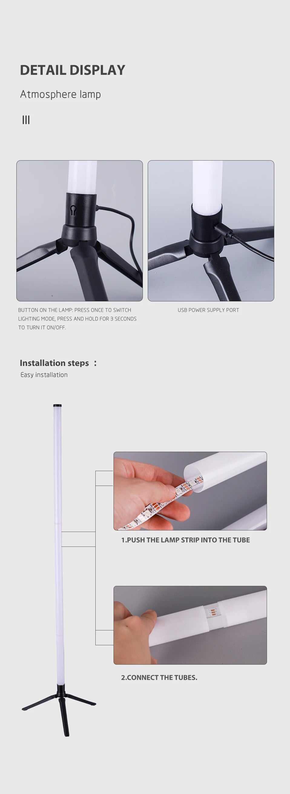 1PC RGB Stehleuchte RGB Ecke Stehleuchte Schlafzimmer Umgebungsbeleuchtung Skandinavischen Stil Farbwechsel Dimmbare Weiche Beleuchtung.