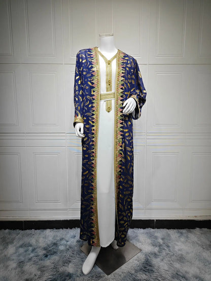 Eid Kimono Jalabiya Muslim Set Women Abaya Dubai Kaftan Morocco Caftan Kebaya Ramadan Dress Djellaba Islam Clothing Ramadan Robe