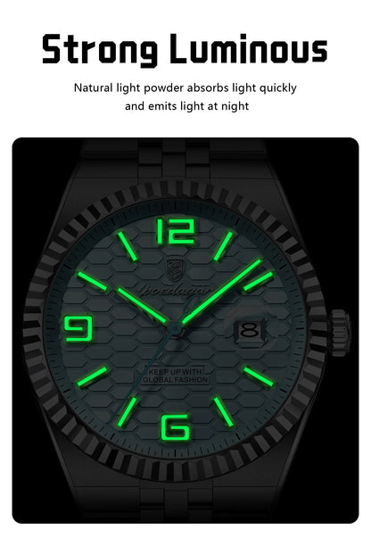 POEDAGAR High Quality Original Men Clock Waterproof Luminous Date Luxury Man Watch Stainless Steel Quartz Men's Watches Male+Box.