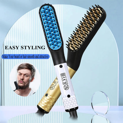 Multifunctional Quick Hair Beard Straightener Men's Hair Straightening Flat Iron Heated Hair Comb Electric Men Hair Beard Styler.