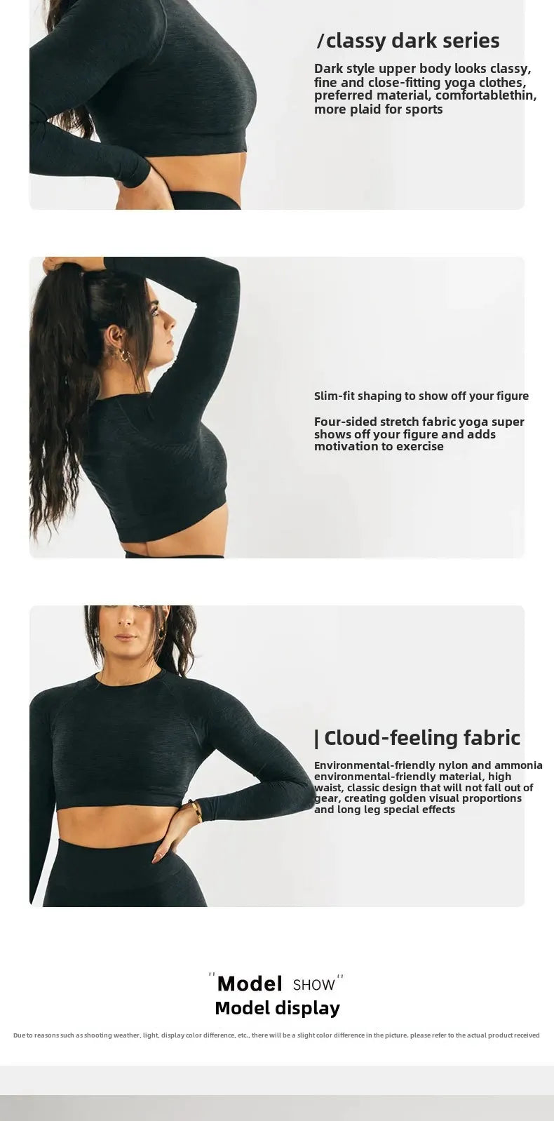 Plus Size Seamless High-Waisted Yoga Suit Long Sleeve Quick Dry Fitness Apparel Women's Promoting Legs Slimming Sportswear.