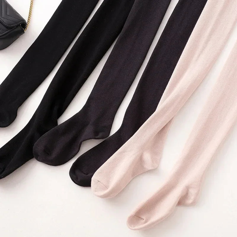Women's Autumn and Winter Mulberry Silk Blend Tights Slim High Waist Skinny Anti-Hook Thick Warm Leggings Tights Stockings.