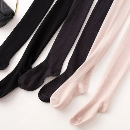 Women's Autumn and Winter Mulberry Silk Blend Tights Slim High Waist Skinny Anti-Hook Thick Warm Leggings Tights Stockings.