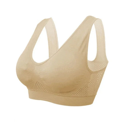 Breathable Sports Bra Top Fitness Women Brassiere Removable Padded Sport Bra Running Gym Seamless Push Up Bras.