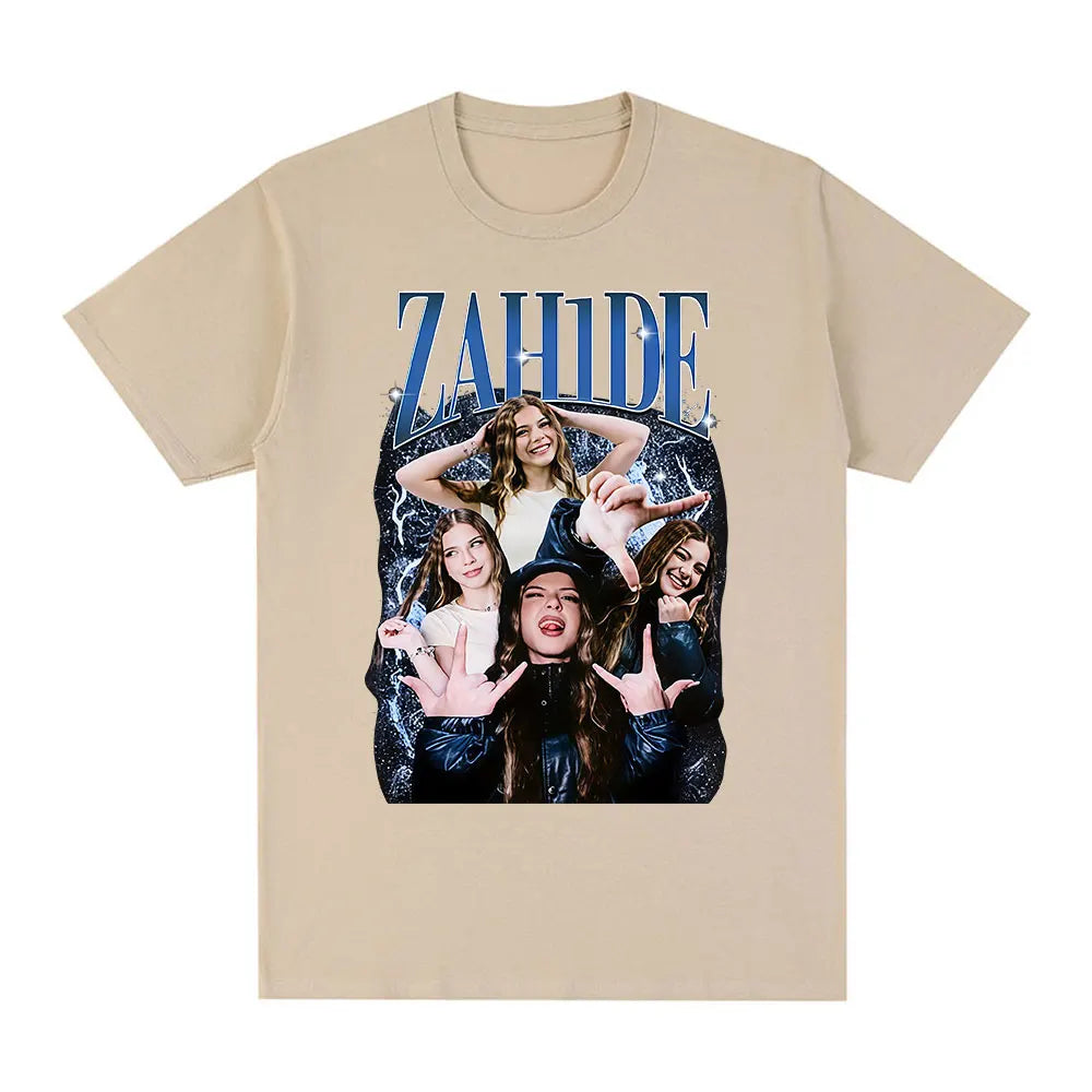 Zahide Merch Graphic Print T-shirt Men Women Fashion Hip Hop T Shirts Cotton Casual Oversized Short Sleeve T-shirts Streetwear.