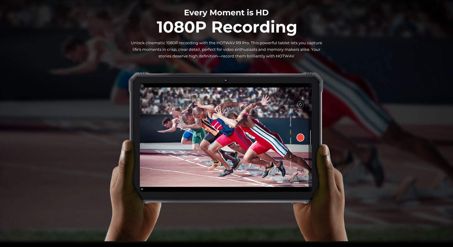 HOTWAV R9 Pro Rugged Tablet Android 14 11" FHD+ 20080mAh Pad 64MP Rear Camera 6GB 256GB Tablet PC With Super Camping light