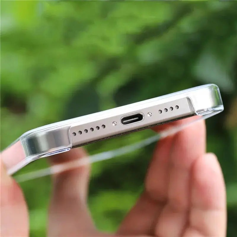 Original Transparent MagSafe Phone Case for iPhone 17 16pro max 15 16 Pro 13 14 Magnetic Wireless Charging Clear Hard PC Cover.