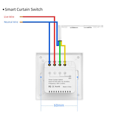 AVATTO Tuya WiFi Smart Lichtschalter/Vorhangschalter, Multi-Frame-Kombinationslichter und Vorhangschalter unterstützen Alexa Google Home.