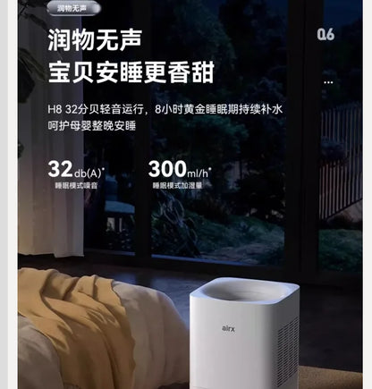 220V airx Humidifier No Mist Quiet Bedroom Cool Mist Evaporative for Baby Nursery Home Office Winter H8 BE.