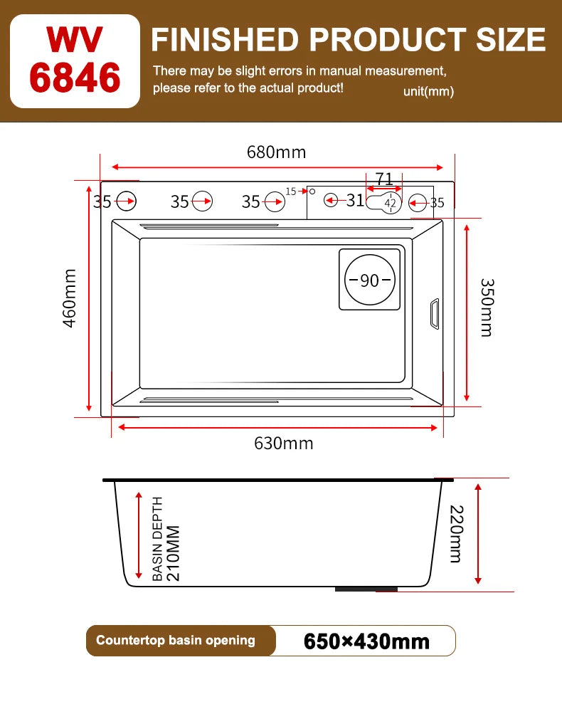 Goldene Küchenspüle aus Edelstahl, multifunktionale Wasserfall-Auslass, Einzelschlitz, Klavierknopf, Digitalanzeige